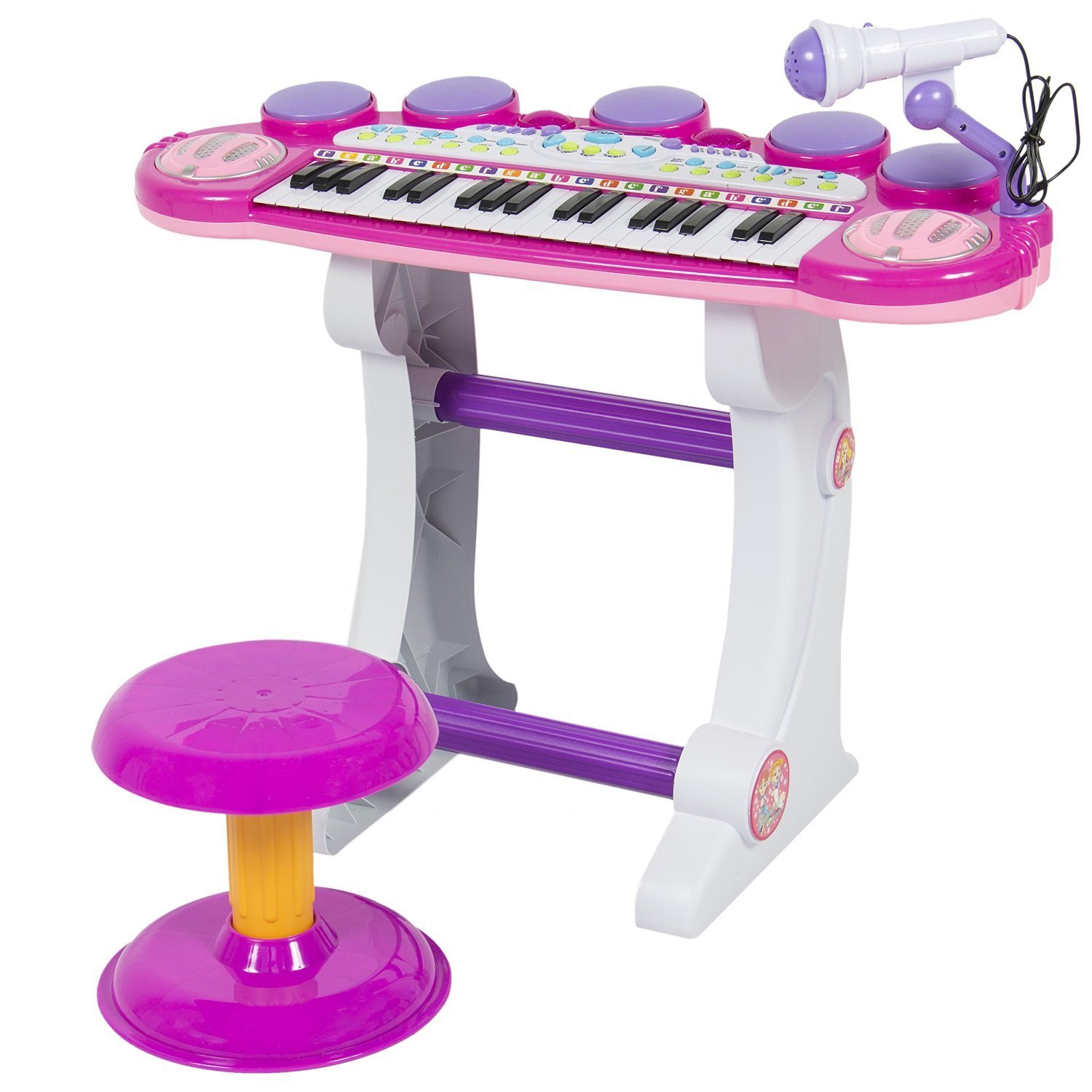 rockible Teclado infantil, piano de teclado infantil, brinquedo musical  multifuncional de 37 teclas, ROSA